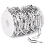 33FT Silver Paperclip Chain Roll 8MM Silver Plated Aluminum Paperclip Link Chains Spool Bulk for Jewelry Making - color: silver, size: 8MM
