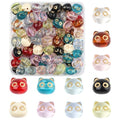 110Pcs Acrylic Cat Head Shapes Mini Cute Beads for DIY Jewelry Bulk Metal Enlaced Cat Animal Spacer Beads for Bracelets Necklaces Earrings Making and Crafting - color: Cat Head- 110 pcs