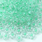 150Pcs Acrylic Flower Beads Candy Color Transparent Plastic Pastel Spacer Beads with Hole for DIY Crafts Wind Chimes Suncatcher Necklaces Bracelets Earrings Jewelry Making(Lake Green) - color: Lake Green