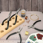 The Beadsmith Slim Line Pliers Set – Extra Fine Tips – 4.5 Inches, 4-Pieces: Round Nose, Chain Nose, Flat Nose & Semi-flush Side Cutter – Leatherette Carrying Case Included – Tools for Jewelry Making - style: Set