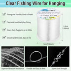 Anezus Fishing Wire for Hanging, Clear Fishing Line Invisible String Strong Monofilament Line for Hanging Decorations and Crafts - style: 0.7mm, 60lb