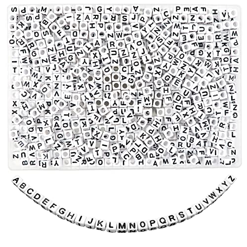 TOAOB 800pcs Letter Beads 6mm Acrylic Cube Alphabet Beads for Bracelets for Jewelry Making Friendship Bracelets Kit