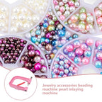 Wakauto Pink Craft Beads & Rivet Setting Machine Tool Kit - 1 Set Fixing Machine for Clothing, Handbags, Accessories, DIY Crafts with Easy Operation