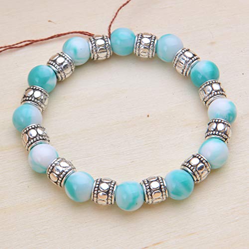 BronaGrand 100pcs Tibetan Silver Spacer Beads Large Hole Beads Charms Hollow Tube Bead for DIY Necklace Bracelets - color: Silver