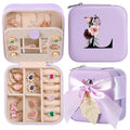 AYGXU Travel Jewelry Box for Women and Girls - Small Case With Initial A-Z - Teacher Gifts - color: purple, size: L