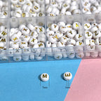 Melius Acrylic Gold Letter Beads, 1450 Pcs 4x7mm Round Alphabet Beads in 28 Grid Box for Jewelry Making, DIY Bracelets, Necklaces, Key Chains, Bracelets - color: Gold, size: 4x7mm