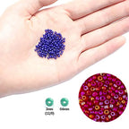 Ybxjges 42000Pcs 2mm Glass Seed Beads 12/0 Small Tiny Beads Kit with 150Pcs Alphabet Letter Beads Pendants Charms Jump Ring Elastic String for DIY Bracelets Necklace Jewelry Making Supplies