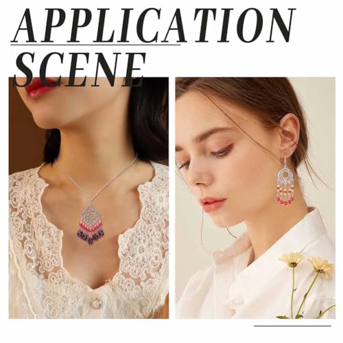 SUNNYCLUE 1Box 48Pcs 12 Style Tibetan Flower Alloy Chandelier Connector Charms Findings Teardrop Hat Oval Components Links for Earring Drop and Charm Pendant, Antique Bronze - color: 48pcs 12 Style Silver Color
