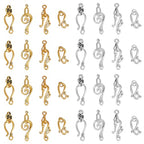 PH PandaHall 120 Sets Tibetan S Hook Ring Toggle Clasps 4 Styles Toggle Jewelry Clasps End Clasps Connectors Jewelry Closure Clasps for Bracelet Necklace Jewelry Making, Antique Silver/Antique Golden