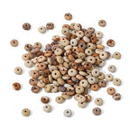 BEADIA Natural Brown Picture Disk Stone Beads 4x2mm 160pcs Rondelle Loose Semi Gemstone Beads for Jewelry Making Design - color: Brown Picture
