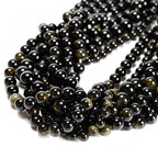 61Pcs Black Golden Obsidian 6mm Beads Natural Stone Round Gemstone Genuine Real Stone for DIY Bracelet Jewelry String Making - color: Black Golden Obsidian, size: 6mm
