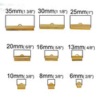 10 Set Ribbon Clamp Crimp Ends Beads Flat Cover with Lobster Claw Swivel Clasps Extension Chain Leather Clip Foldover Necklace Bracelet Connectors (Bronze Crimp 10mm) - color: Bronze Crimp 10mm