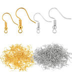 Bylion 400 Pieces Stainless Steel Earring Hooks, Fish Hooks Ear Wires French Wire Hooks, Coil and Ball Style Nickel-Free Ear Wires for Jewelry Making, Colors with Silver and Gold - color: Gold,Silver
