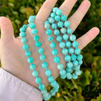 Adabele Premium 108 Mala Beads Malas Necklace - Natural Healing Gemstone Tibetan Buddhist Japa Prayer Meditation Reiki Chakra Stone Quartz Rock Women Men Jewelry - style: Grade A Amazonite