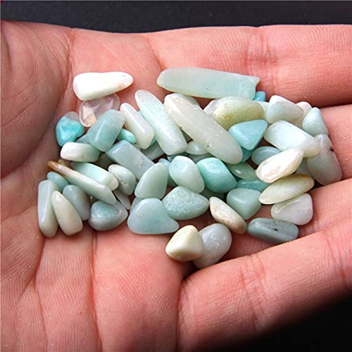 Natural 500 pcs Amazonite No Hole Undrilled Irregular Chip Gemstone Beads Rock Gravel Crystal Tumble Minerals Gravel Specimen Energy Decorative Stone Fish Tank Stone - color: Amazonite2