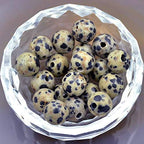 AD Beads Natural Gemstone 10mm Round Loose Beads Big Hole 2mm Sized 30pcs (Dalmation Jasper) - color: Dalmation Jasper