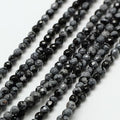 LiQunSweet 130 Pcs 3mm Natural Snowflake Obsidian Bead Strands Faceted Round Small Loose Crystal Gemstone Bead Spacer for DIY Jewelry Making Crafts - color: Natural Snowflake Obsidian Beads_3mm