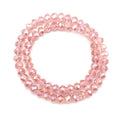 415pcs Rondelle Crystal Glass Beads 2mm 4mm 6mm 8mm Mixed Sizes, Faceted Briolette Spacer Czech Seed Loose Beads for DIY Jewelry Making (Pink) - color: PInk
