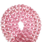 100pcs Pink Cat Eye Beads 8mm Round Semi Precious Stone Hole Size 1mm DIY Charm Spacer Beading Smooth Gemstone Loose Beads for Jewelry Making Bracelets Necklaces Earrings Crafting - color: Pink