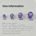 850pcs Acrylic Round Faceted Beads 6mm 8mm 10mm 12mm Faceted Round Spacer Beads for Bracelets Necklace Earring DIY Jewelry Making Craft(Bluish Violet) - color: Bluish Violet