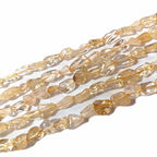 6-8mm Natural Citrine Nuggets Oval Free Tumbled Pebble Semi Precious Gemstone Loose Stone Beads Approx 15.5 inch for DIY Jewelry Making - color: Citrine