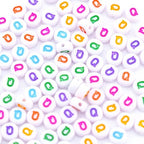 300Pcs Round Loose Letter Beads Q 4X7mm Individual Alphabet Beads for Friendship Bracelets Making - color: Round - Q