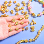 120Pcs Large Hole Metal Spacer Beads for Jewelry Making, Silver & Gold Plated Findings for Bracelet, Large Hole & Mixed Style (Gold Plated) - color: 120Pcs Gold