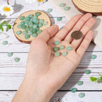 Fashewelry 50Pcs Natural Green Aventurine Cabochon Stone Half Round Beads 8mm Tiny Flat Back Gemstone Chakra Healing Crystal Cover Cabs for Jewelry Making - color: 8-Green Aventurine, size: 8x4mm