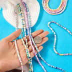 Elecrelive 10 Strands Polymer Clay Beads 4 mm Handmade Vinyl Heishi Beads Flat Round Disc Beads Loose Spacer Beads for Surfer Choker Necklace Bracelet Earrings Jewelry Making - color: Mixed Color