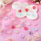 Transparent Acrylic Heart Beads Clear Heart Shape Beads, Craftdady 70Pcs UV Plating Iridescent Love Small Spacer Bead for Jewelry Making Bracelet Necklace Earring DIY Crafts - color: Mixed Color Heart