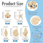 Cheriswelry 5Pcs 18K Gold Filled Conch Shell Charms Cubic Zirconia Metal Brass Seashell Starfish Pendants 10-20.5mm for DIY Summer Necklace Bracelet Earring Jewelry Making - color: Gold-5pcs