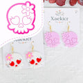 Xaekicr Heart Skull Polymer Clay Cutters for Earrings – 1pc Cute Skull Clay Earring Cutters, Polymer Clay Molds, Halloween Clay Tools - color: N color