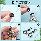 SUNNYCLUE 1 Box 30Pcs 5 Style Black Earring Posts Stainless Steel Earring Post Ear Stud with Loop Metal Earring Studs Flat Round Stud Earrings Ear Nuts for Earrings Jewelry Making DIY Women Crafts - color: 15 Pairs Black Earring Posts Findings