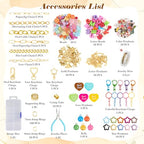 Ecoofor 502 Pcs Keychain Making Kit - Includes 25 Keychain Clips, 30 Extender Chains, 162 Charms, Beading Accessories, Jewelry Pliers - DIY Bag Charms & Jewelry Craft Kit Supplies - color: 6 Styles Creative Set