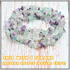 500 pcs Natural Chip Stone Beads, Flourite 5-8 mm Irregular Gemstones Healing Crystal Loose Rocks Bead Hole Drilled for Jewelry Making Bracelet - color: Flourite