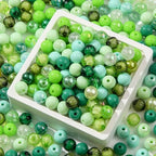 12mm Acrylic Beads 300pcs Green Focal Spacer Bead Chunk Bubblegum Beads for DIY Crafting Necklace Bracelet Jewelry Making Keychain (Green) - color: green