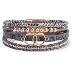 FANCY SHINY Mothers Day Gifts Boho Leather Wrap Bracelet Stackable Infinity Chunky Cuff Bracelets Western Hippie Outfits Jewelry Valentine Gifts for Women - color: Snakeskin Grey