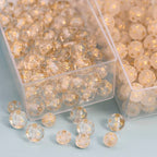 LadayPoa 200pcs 8mm Acrylic Clear Gold Star Round Beads for Jewelry Making Plastic Bubble Beads Ball Charms for Bracelet Making Necklace DIY Bubblegum Bead Christmas Ornament Gifts - color: clear 8mm200pcs