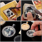 Hicarer 48 Rhinestone Bezel Pendant Trays 24 Pcs Gold Silver 25 mm Round Bezel Trays Blank Pendant Bases with 24 Transparent Glass Cabochons for Photo Making Crafts Wedding Jewelry Gifts