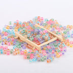 ToBeIT1000Pcs Glow Letter Beads Acrylic Letter Beads Cube Beads Glow in The Dark Beads for Jewelry Making, Bracelets, Necklaces(6 * 6glow Color) - color: glow color