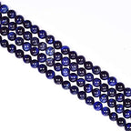 Natural Round AAA+ Dark Blue Tiger Eye Gemstone Loose Beads Energy Stone Healing Power for Bracelet Jewelry Making 1 Strand 15"（10mm,38pcs） - color: Dark blue, size: 10mm
