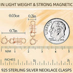 925 Sterling Silver Magnetic Necklace Clasps and Closures Mini Bracelets Clasp Converter Gold and Silver Chain Extender for Jewelry Making Supplies - color: 4Pcs | Silver & Rose Gold
