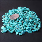 Natural 500 pcs Turquoise No Hole Undrilled Irregular Chip Gemstone Beads Rock Gravel Crystal Tumble Minerals Gravel Specimen Energy Decorative Stone Fish Tank Stone - color: Turquoise