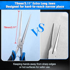 SPEEDWOX Long Reach Needle Nose Pliers Thin Extra Long Needle Nose Pliers with Serrated Jaw for Jewelry Making, Bending Wire and Small Object Gripping Needle Remover Plier Work On Narrow Place - style: Extra Long Needle Nose Pliers
