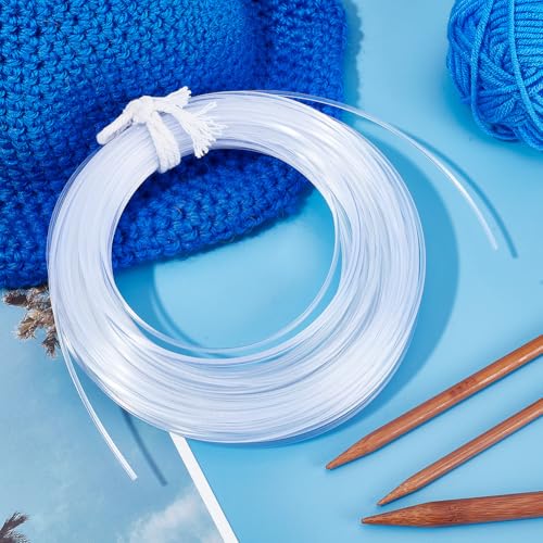 32.8 Yard Nylon Memory Wire 0.08 Inch Diameter Clear Plastic Wire White Boning Roll Clear Memory Brim Lines Crinoline Boning for Bridal Dress Hat Brims Jewelry Making - size: 2mm