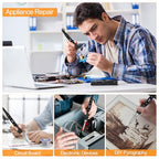 Soldering Iron Kit 80W LED Soldering Gun Adjustable Temp 356-968℉ 15s Fast Heating Electronics Welding Tools Precision Repair with Solder Wire, 5 Soldering Tips, Desoldering Pump, Stand, Tweezers