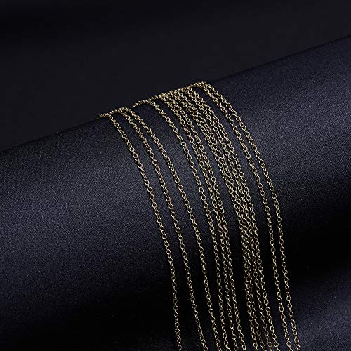 SUNNYCLUE DIY 33 Feet Antique Bronze Curb Cable Chain Link Necklace 1.5x2mm Links with 30 Brass Lobster Claw Clasps and 100 Brass Jump Rings Antique Bronze Jewelry Making Chain for Bracelet Necklace - color: Antique Bronze 2mm