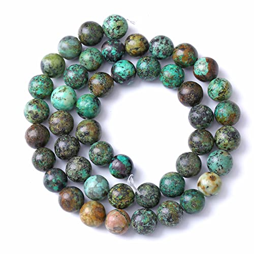 12MM 30PCS Natural Stone Green African Turquoise Spacer Loose Beads for Jewelry Making DIY Bracelet Necklace - color: African Turquoise, size: 12mm
