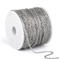 66 Feet Stainless Steel Rolo Cable Chain Bulk, 1.5mm 304 Stainless Steel Diamond-Cut Oval Rolo Cable Link Chains Roll Spool for Jewelry Making - color: Stainless Steel, size: 1.5mm width