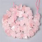10-13mm Natural Irregular Freeform Raw Rose Quartz Stone Nugget Beads Reiki Crystal Healing Minerals Quartz Bead DIY Jewelry Making - color: Rose Quartz
